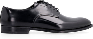 Leather lace-up derby shoes-1